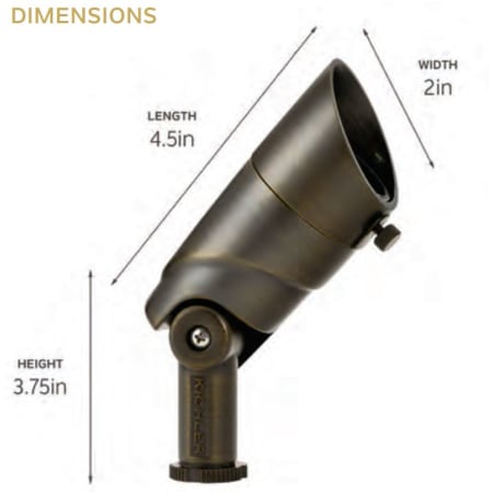 A large image of the Kichler 1601627 Kichler VLO Accent Dimensions