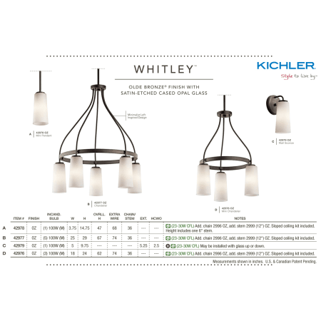 A large image of the Kichler 42977 Kichler Whitley Collection