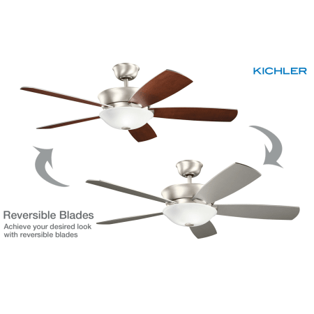 A large image of the Kichler 300167 Brushed Nickel Reversible Blades