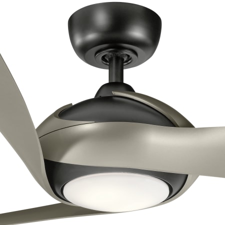 A large image of the Kichler 300200 300200 in Polished Nickel with Satin Black Blades