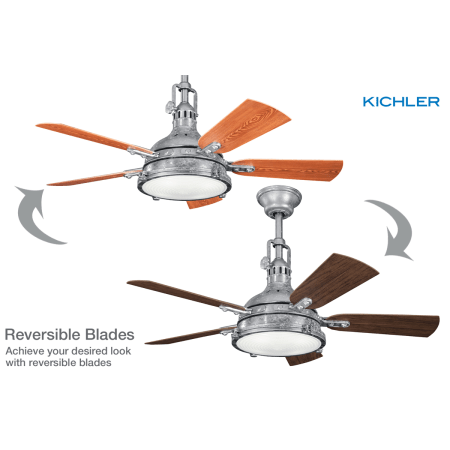 A large image of the Kichler Hatteras Bay Patio Galvanized Steel Finish Reversible Blades