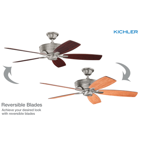 A large image of the Kichler 339013 Burnished Antique Pewter Reversible Blades