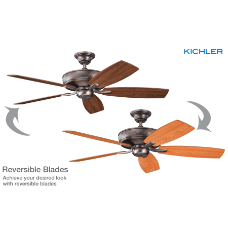 A large image of the Kichler 339013 Oil Brushed Bronze Reversible Blades