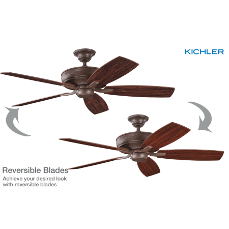 A large image of the Kichler 339013 Tannery Bronze Reversible Blades
