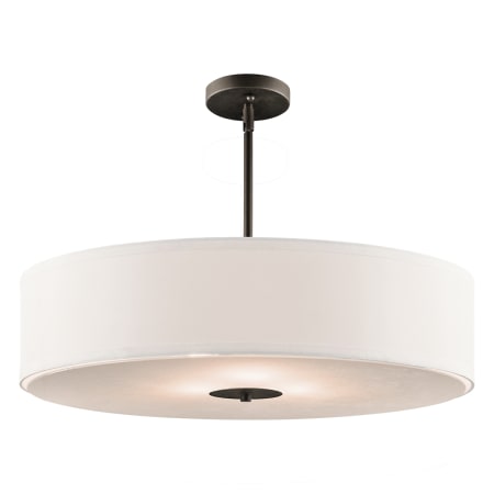 A large image of the Kichler 42122 Olde Bronze Semi-Flush View
