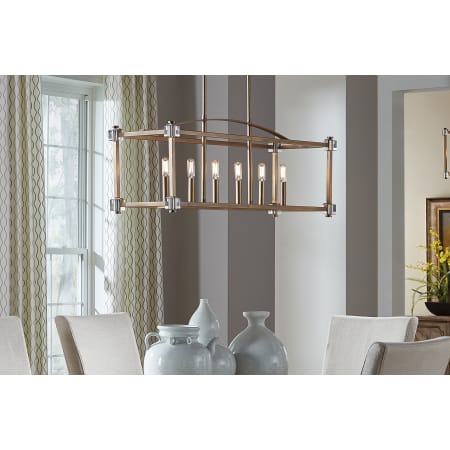 Kichler 43920NBR Natural Brass Cayden 36" Wide 6 Light Linear