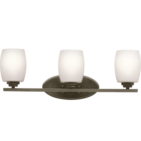 A large image of the Kichler 5098 Olde Bronze with Satin Glass