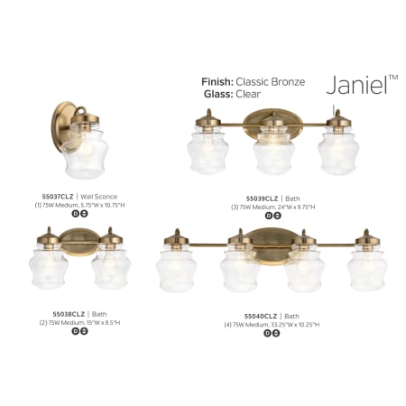A large image of the Kichler 55040 Kichler Janiel in Classic Bronze