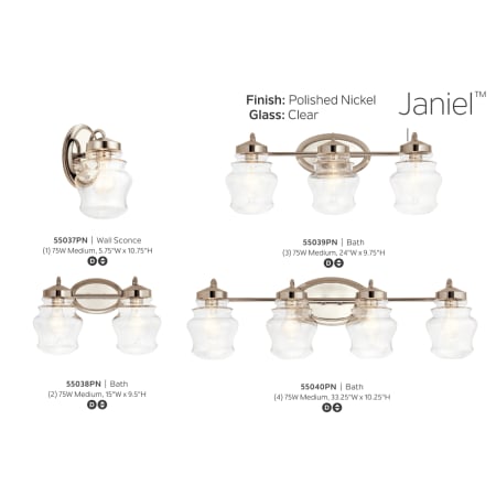 A large image of the Kichler 55040 Kichler Janiel in Polished Nickel