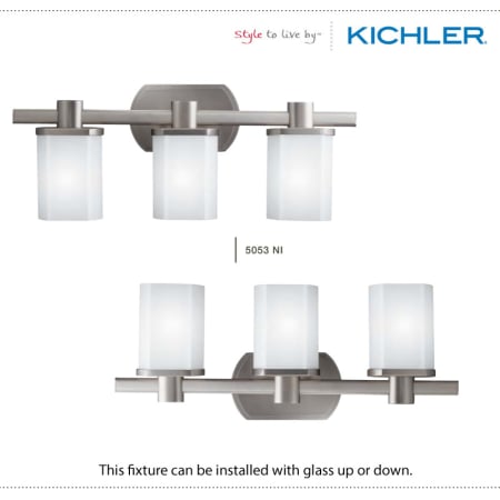 A large image of the Kichler 5054 The Kichler Lege Collection can be installed with glass up or down.