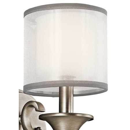 A large image of the Kichler 42381 Antique Pewter with Light Umber Shade Detail