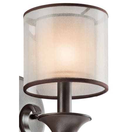 A large image of the Kichler 42382 Mission Bronze with Light Umber Shade Detail