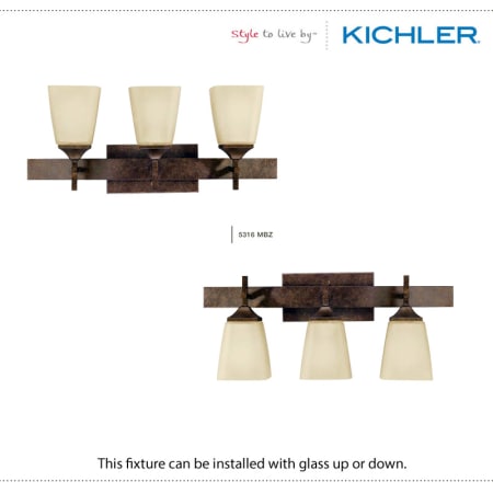 A large image of the Kichler 5317 The Kichler Souldern Collection can be installed with glass up or down.