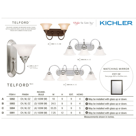 A large image of the Kichler 5993 The Kichler Telford Collection from the Kichler Catalog.