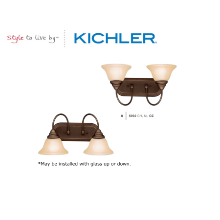 A large image of the Kichler 5994 The Kichler Telford Collection can be installed with the glass up or down.