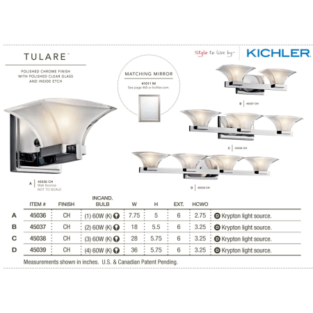 A large image of the Kichler 45037 The Kichler Tulare Collection from the Kichler Catalog.