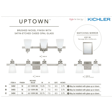 A large image of the Kichler 5403 The Kichler Uptwon Collection from the Kichler Catalog.