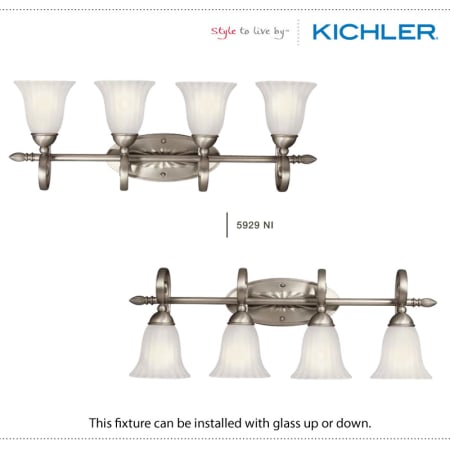 A large image of the Kichler 5927 The Kichler Willmore Collection can be installed with glass up or down.