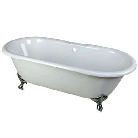 A large image of the Kingston Brass VCT7D663013NB White / Polished Chrome Feet