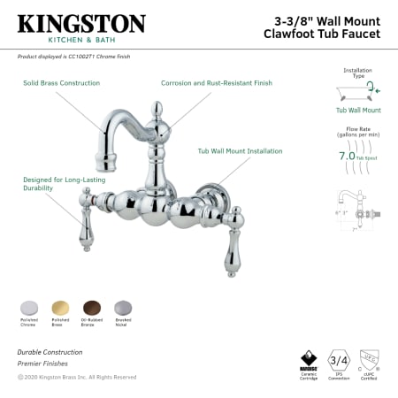 A large image of the Kingston Brass CC1002T Alternate Image