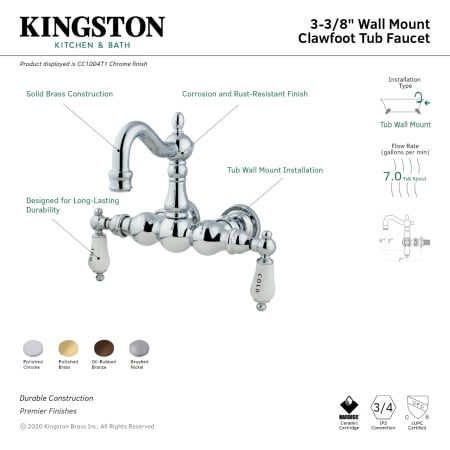A large image of the Kingston Brass CC1003T Alternate Image