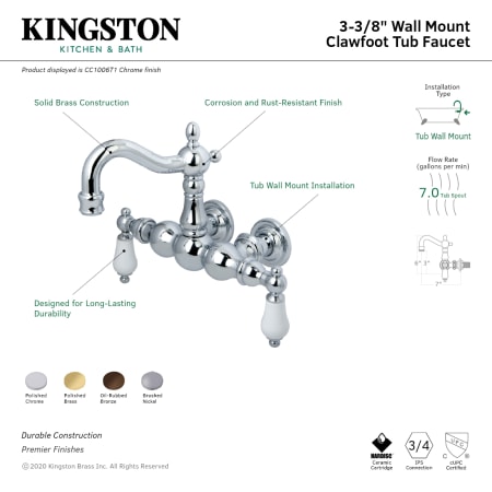 A large image of the Kingston Brass CC1005T Alternate Image