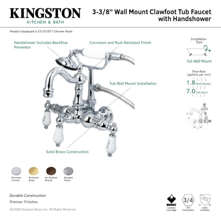 A large image of the Kingston Brass CC1010T Alternate Image