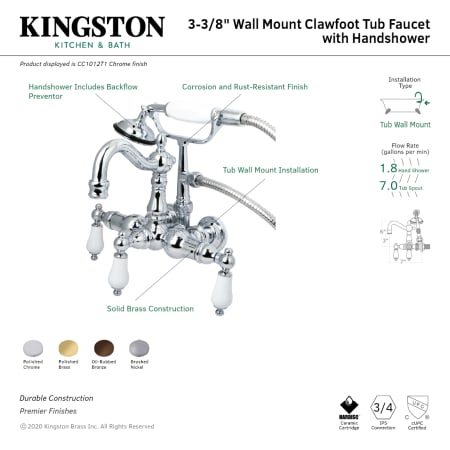 A large image of the Kingston Brass CC1012T Alternate Image