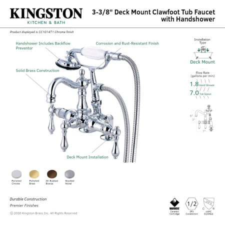 A large image of the Kingston Brass CC1013T Alternate Image