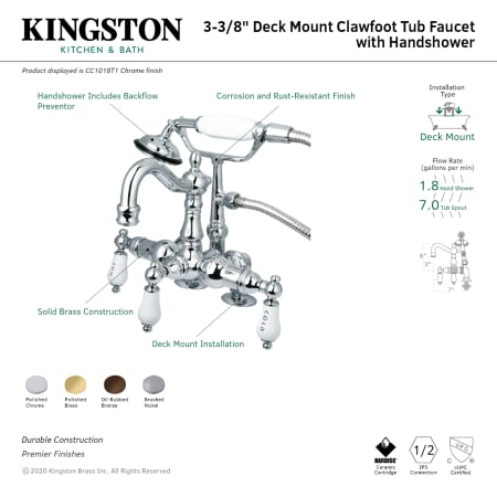 A large image of the Kingston Brass CC1018T Alternate Image