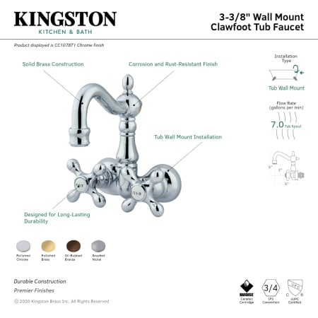 A large image of the Kingston Brass CC1077T Alternate Image