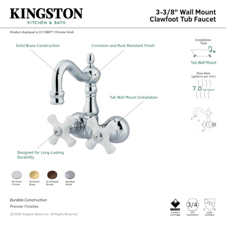 A large image of the Kingston Brass CC1080T Alternate Image