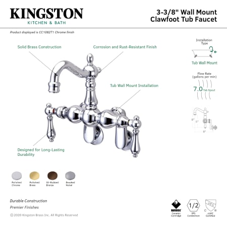 A large image of the Kingston Brass CC1081T Alternate Image