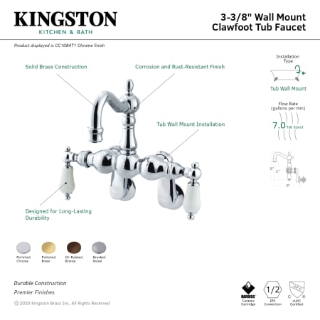 A large image of the Kingston Brass CC1083T Alternate Image
