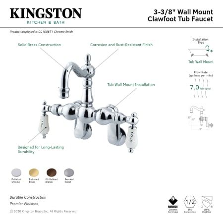 A large image of the Kingston Brass CC1085T Alternate Image