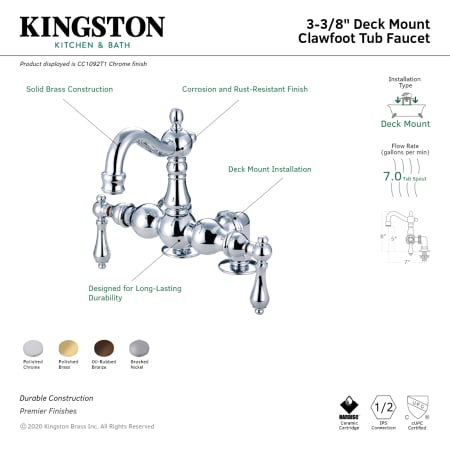 A large image of the Kingston Brass CC1091T Alternate Image
