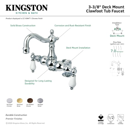 A large image of the Kingston Brass CC1093T Alternate Image
