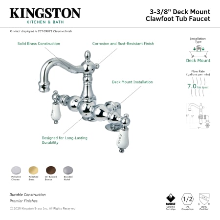 A large image of the Kingston Brass CC1095T Alternate Image