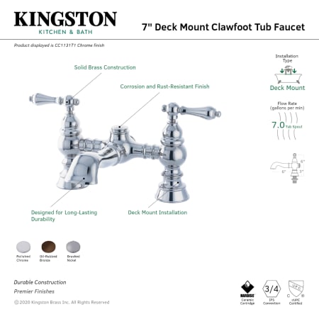 A large image of the Kingston Brass CC1131T Alternate Image
