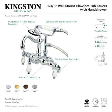 A large image of the Kingston Brass CC1303T Alternate Image