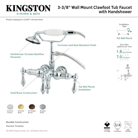 A large image of the Kingston Brass CC19T Alternate Image