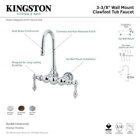 A large image of the Kingston Brass CC1T Alternate Image