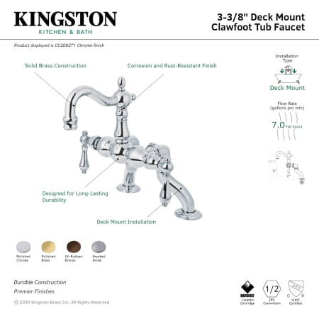 A large image of the Kingston Brass CC2002T Alternate Image