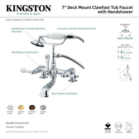 A large image of the Kingston Brass CC203T Alternate Image
