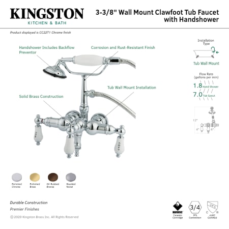 A large image of the Kingston Brass CC21T Alternate Image