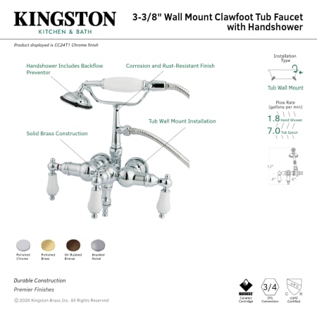 A large image of the Kingston Brass CC23T Alternate Image