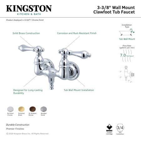 A large image of the Kingston Brass CC31T Alternate Image