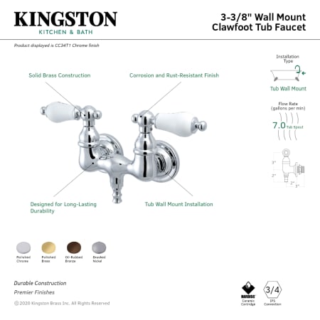 A large image of the Kingston Brass CC34T Alternate Image