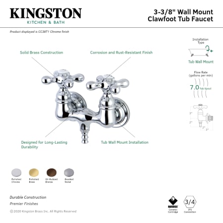 A large image of the Kingston Brass CC37T Alternate Image