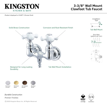 A large image of the Kingston Brass CC40T Alternate Image